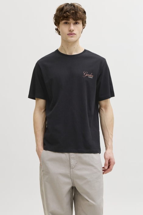 Jack & Jones zwarte heren t-shirt | Model vooraanzicht