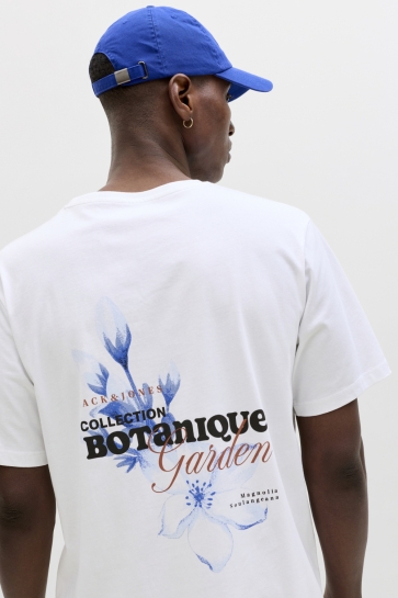 Jack & Jones jjbali tee ss crew neck Wit