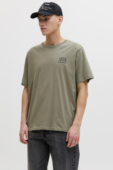 Jack & Jones groene heren t-shirt | Model vooraanzicht