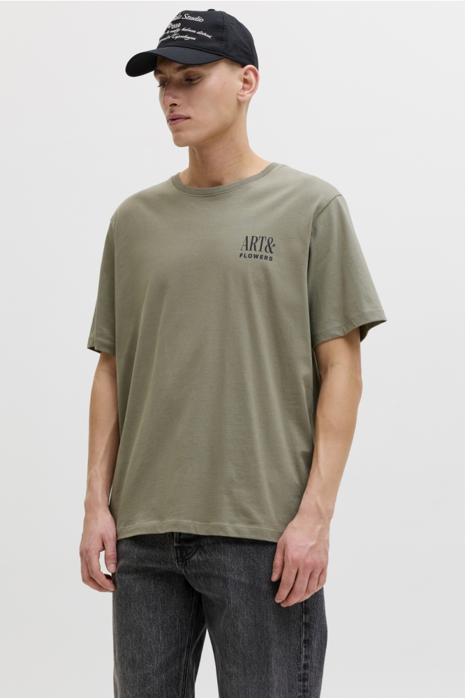 Jack & Jones groene heren t-shirt | Model vooraanzicht