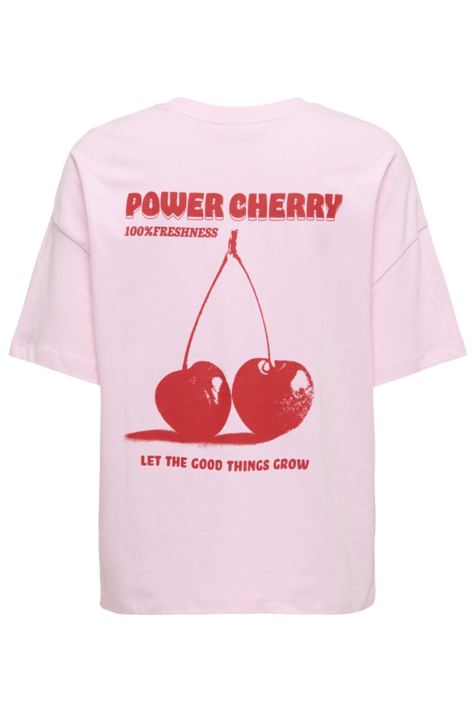 Jacqueline de Yong roze dames t-shirt | Achteraanzicht