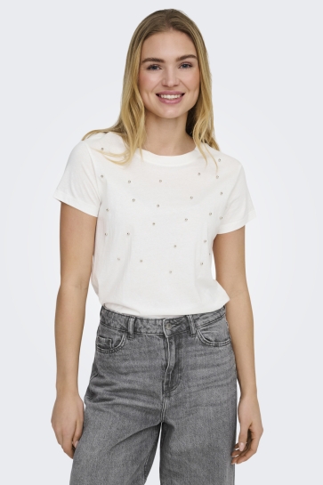 Jacqueline de Yong jdyhester life s/s stud top jrs Wit