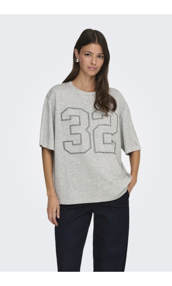 JDYNILA S/S T-SHIRT JRS 15371517 LIGHT GREY MELANGE/32
