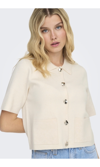 JDYPRIME LIFE 2/4 COLLAR CARDIGAN K 15351853 WHITECAP GRAY