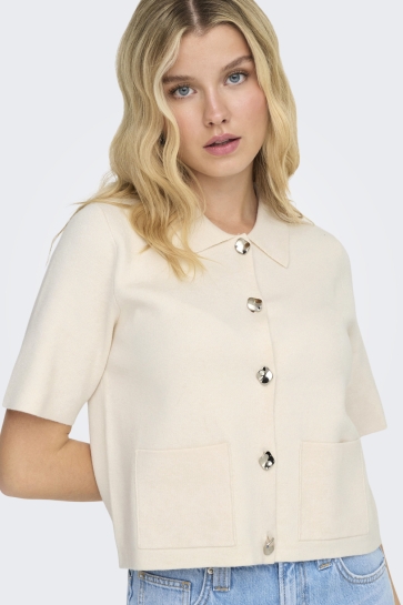 Jacqueline de Yong jdyprime life 2/4 collar cardigan k Beige