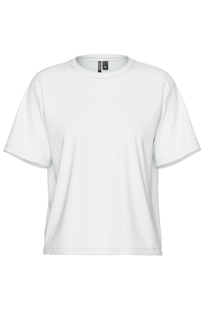 Pieces witte dames t-shirt | Vooraanzicht