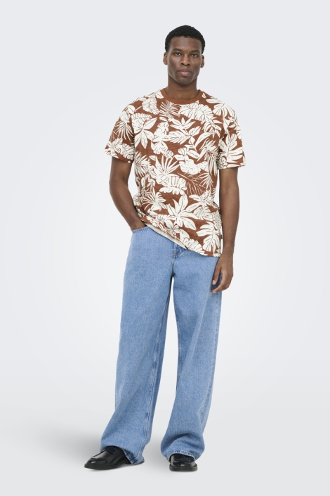 Only & Sons camel heren t-shirt | Model