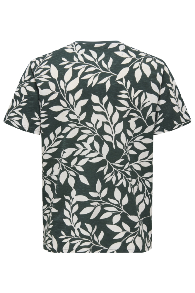 Only & Sons groene heren t-shirt | Achteraanzicht