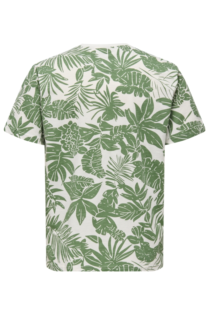 Only & Sons beige heren t-shirt | Achteraanzicht