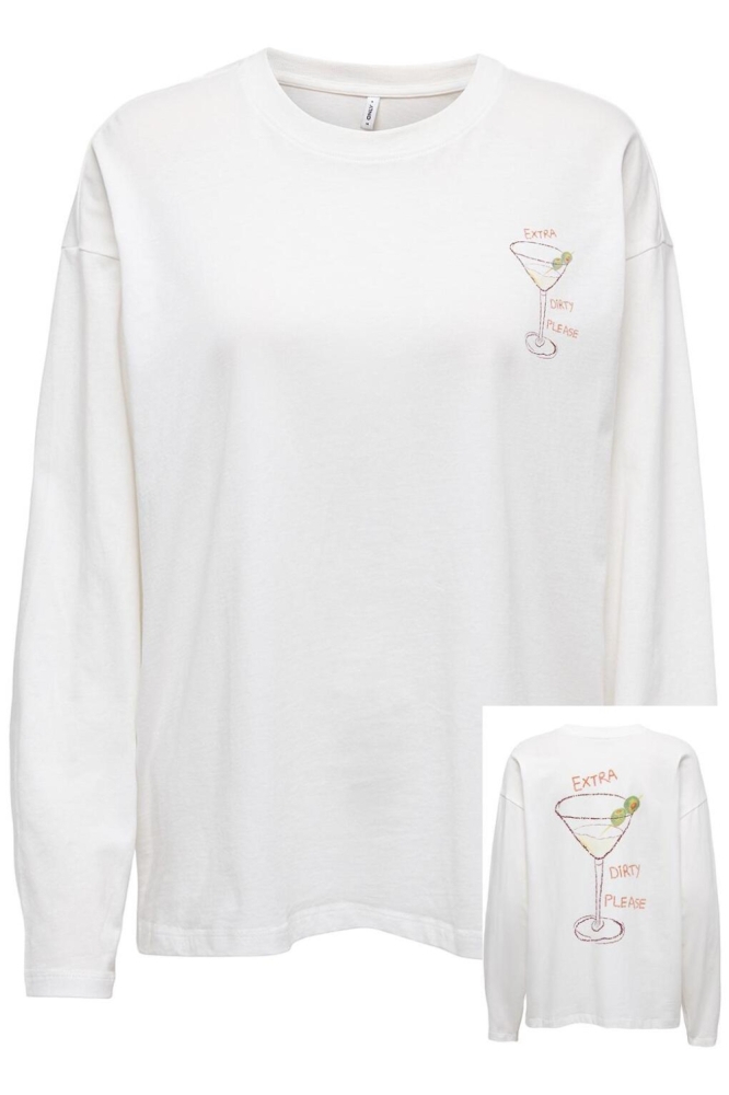 Only witte dames t-shirt | Vooraanzicht