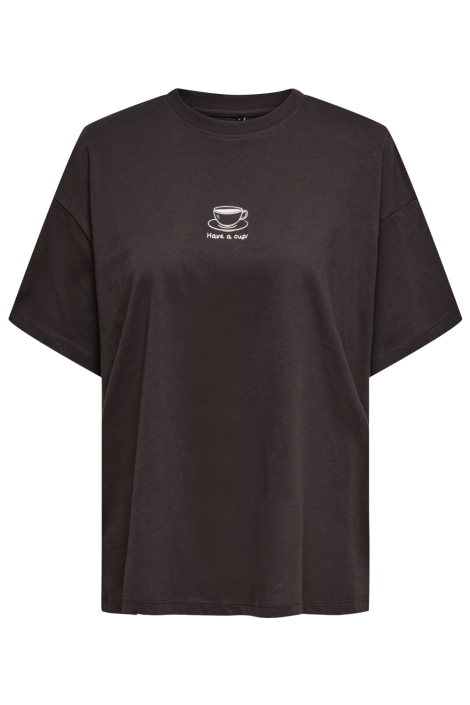 Only bruine dames t-shirt | Vooraanzicht