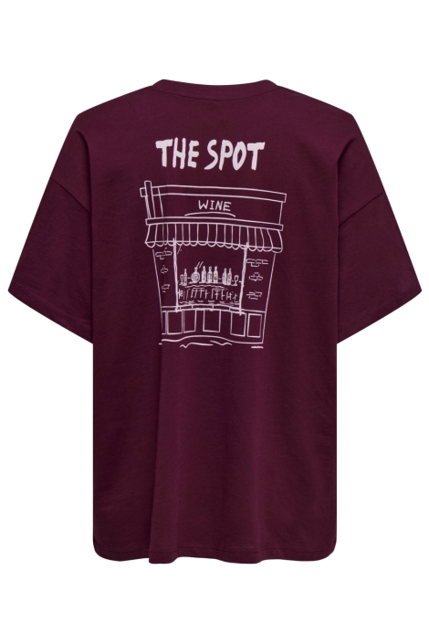 Only bordeaux dames t-shirt | Achteraanzicht