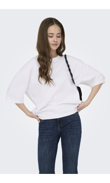ONLLARA S/S BOXY TEE JRS 15370997 White