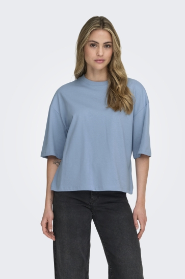 Only ONLLARA S/S BOXY TEE JRS 15370997 SOFT CHAMBRAY