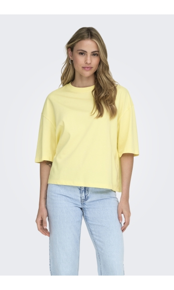ONLLARA S/S BOXY TEE JRS 15370997 PASTEL YELLOW