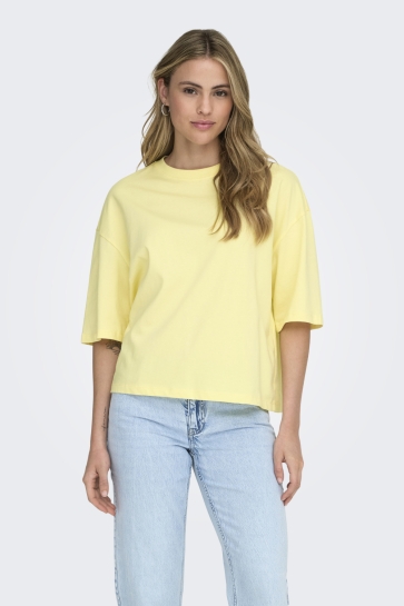 Only T-shirt ONLLARA S/S BOXY TEE JRS 15370997 PASTEL YELLOW