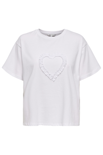 Only T-shirt ONLZAMMY S/S TEE BOX JRS 15365527 WHITE/HEART