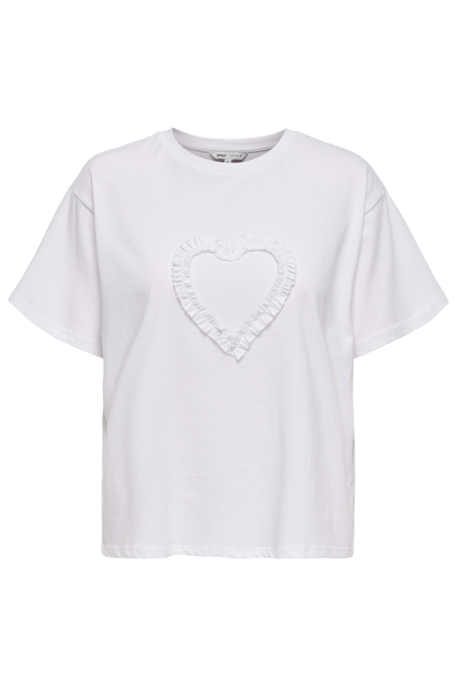 Only witte dames t-shirt | Vooraanzicht