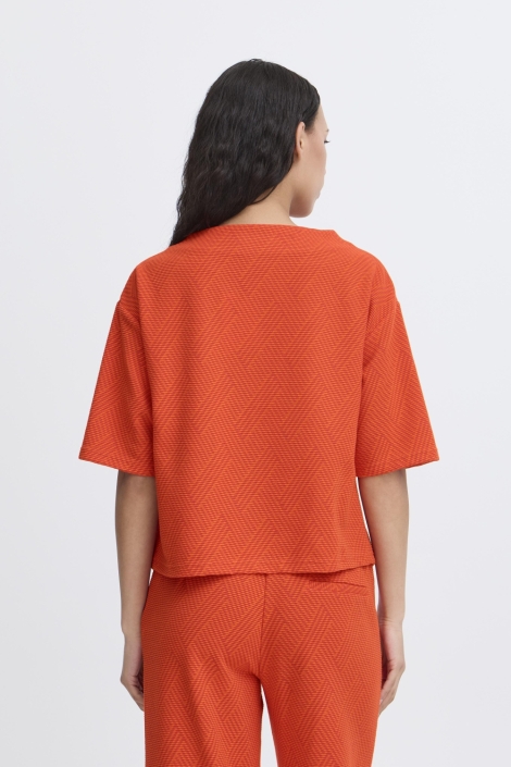 Ichi rode dames t-shirt | Model achteraanzicht