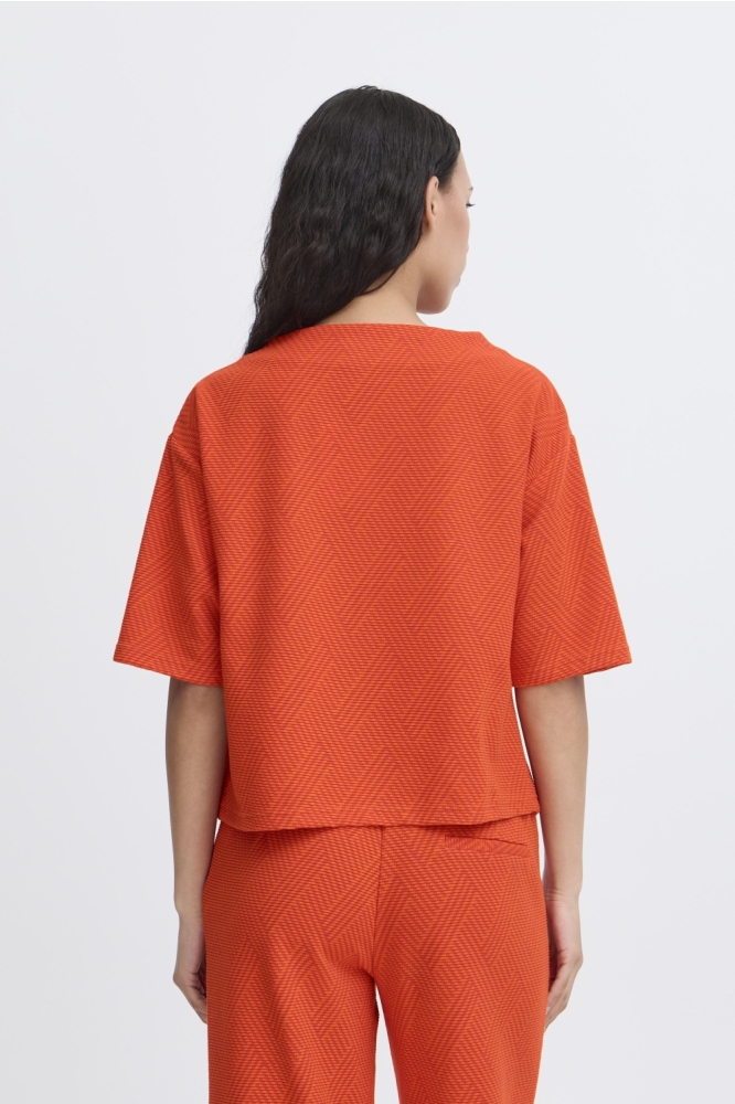 Ichi rode dames t-shirt | Model achteraanzicht