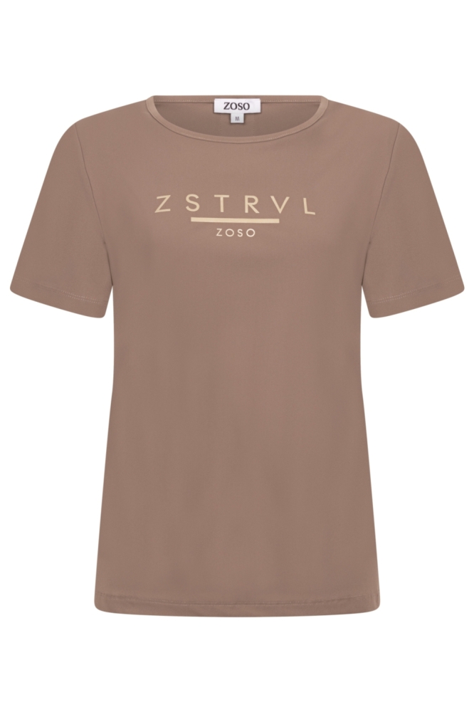 Zoso camel dames t-shirt | Vooraanzicht