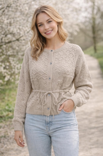 Only Vest ONLELKE LIFE LS CARDIGAN CC KNT 15363046 Oxford Tan/Silver Heart