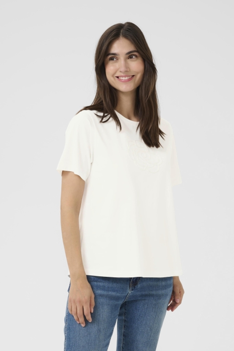 Culture witte dames t-shirt | Model vooraanzicht