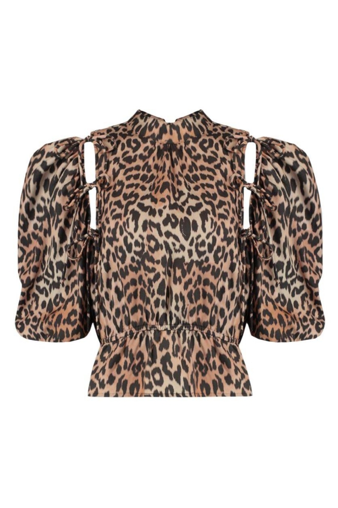 Harper & Yve camel dames blouse | Vooraanzicht