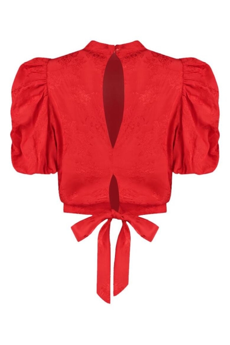 Harper & Yve rode dames blouse | Achteraanzicht