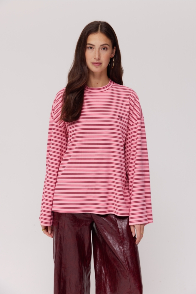 Harper & Yve roze dames t-shirt | Model vooraanzicht