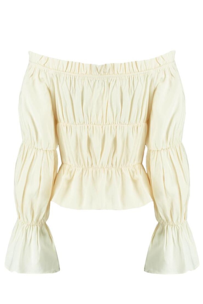 Harper & Yve ecru dames top | Achteraanzicht