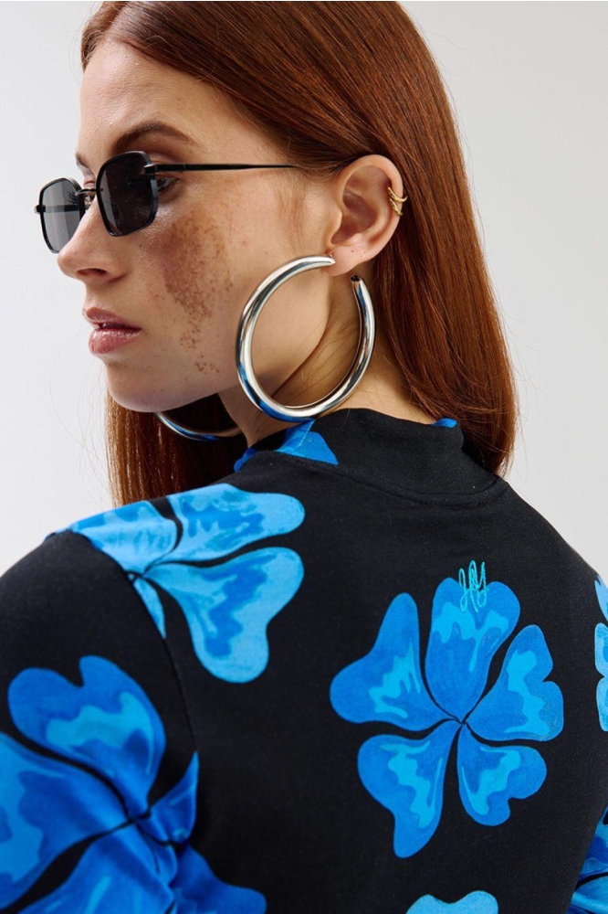 Harper & Yve blauwe dames t-shirt | Close up