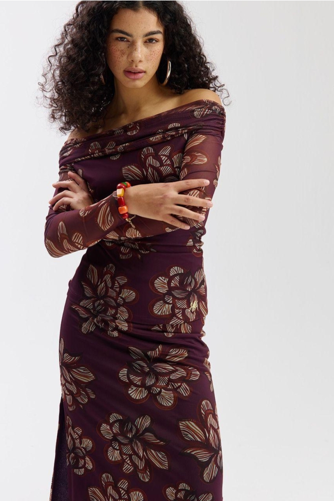 Harper & Yve paarse dames t-shirt | Model vooraanzicht