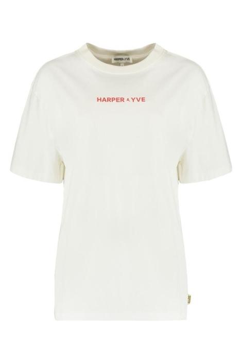 Harper & Yve ecru dames t-shirt | Vooraanzicht