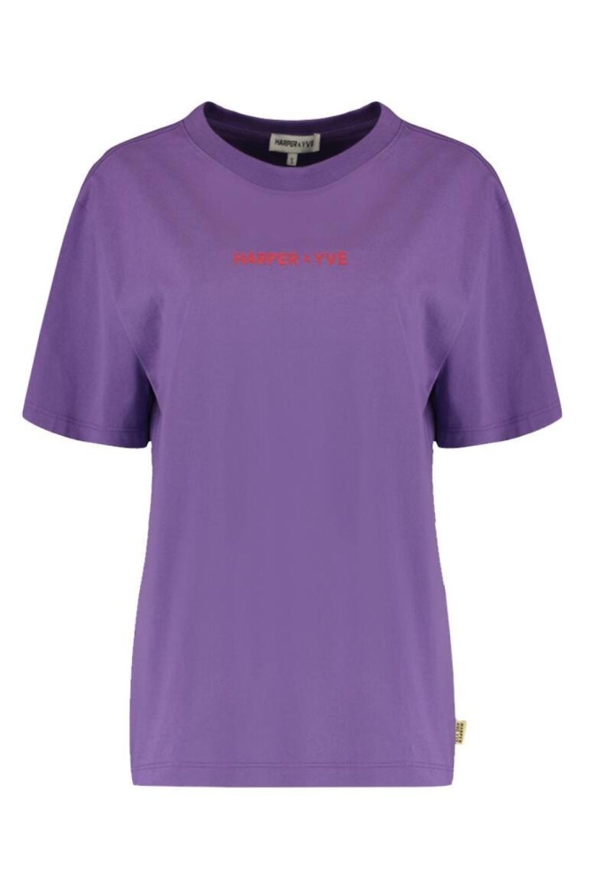 Harper & Yve paarse dames t-shirt | Vooraanzicht
