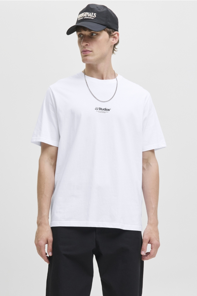 Jack & Jones witte heren t-shirt | Model vooraanzicht