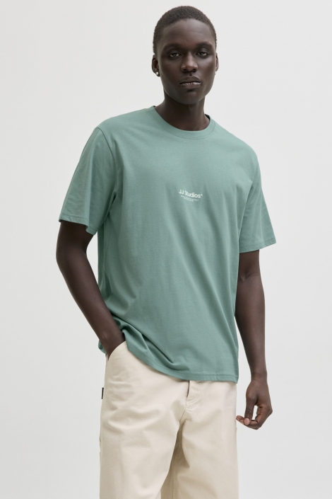 Jack & Jones groene heren t-shirt | Model vooraanzicht