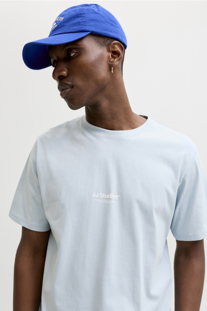 Jack & Jones blauwe heren t-shirt | Close up