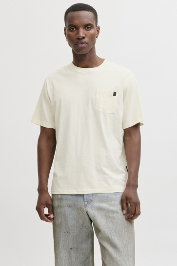 Jack & Jones JJEDOVER SLUB TEE SS NOOS 12288897 ANTIQUE WHITE