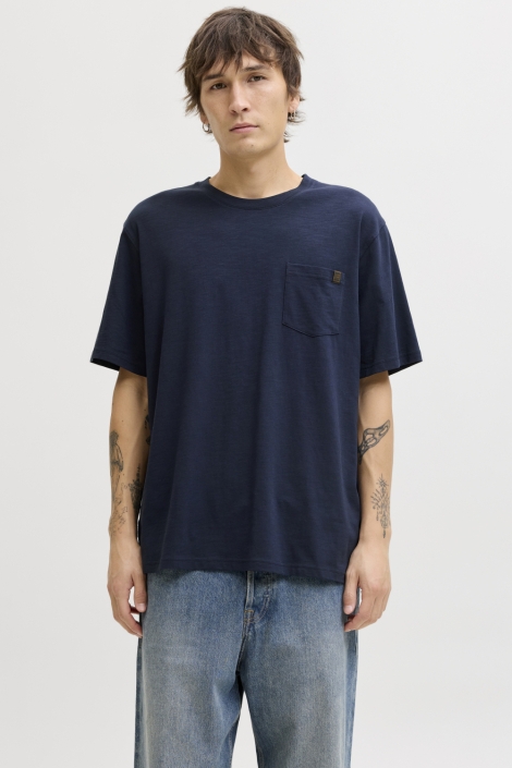 Jack & Jones blauwe heren t-shirt | Model vooraanzicht