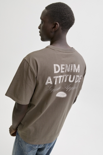 Jack & Jones jjedover graphic tee ss crew neck s Bruin