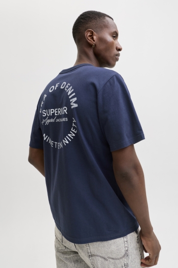 Jack & Jones T-shirt JJEDOVER GRAPHIC TEE SS CREW NECK S 12288005 Navy Blazer