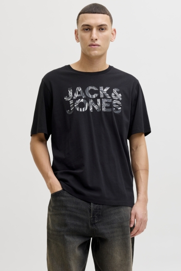 Jack & Jones jjejeff logo tee ss sn Zwart