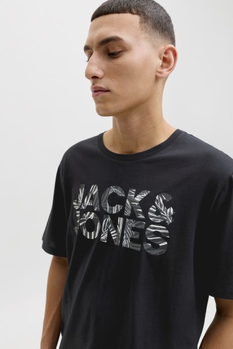 Jack & Jones zwarte heren t-shirt | Close up