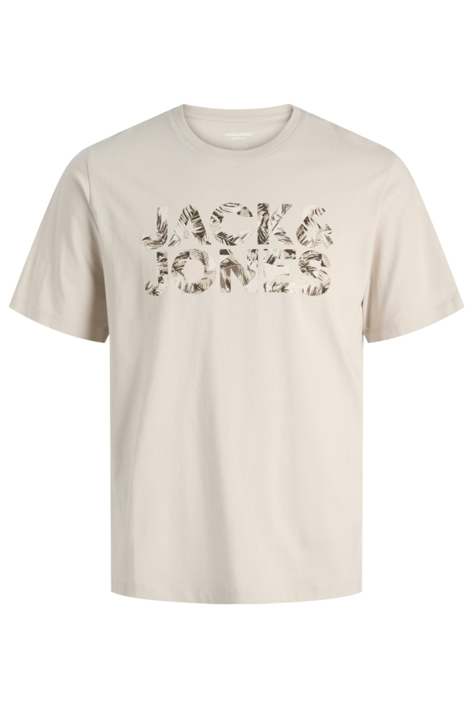 Jack & Jones beige heren t-shirt | Vooraanzicht