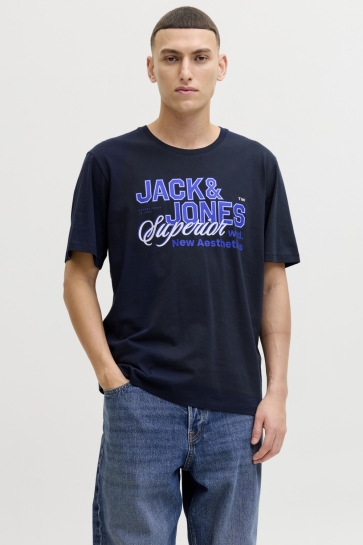 Jack & Jones JJELOGO TEE SS O-NECK 2 COL SS26 SN 12288016 NAVY BLAZER