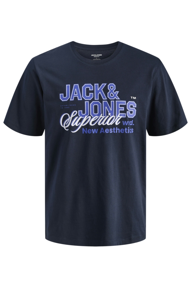 Jack & Jones blauwe heren t-shirt | Vooraanzicht