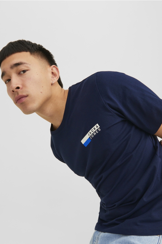 Jack & Jones blauwe heren t-shirt | Close up