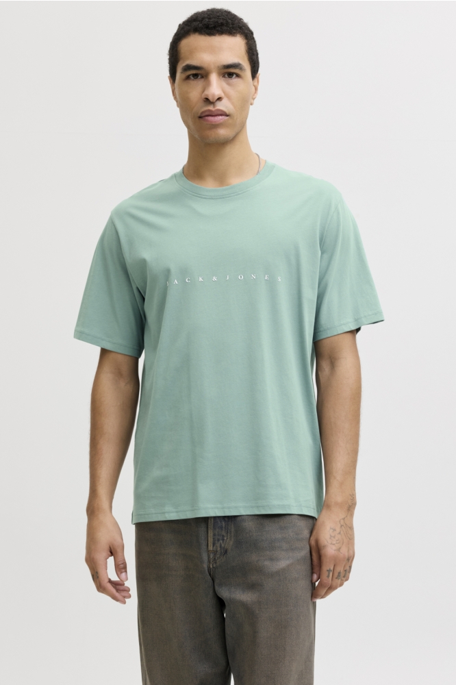 Jack & Jones groene heren t-shirt | Model vooraanzicht