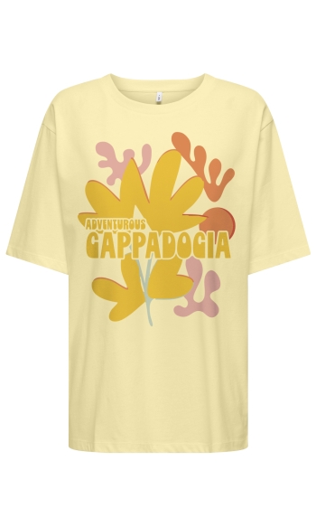 ONLROSIE S/S OVERSIZE TEE CS JRS 15369746 Pastel Yellow/Cappadocia